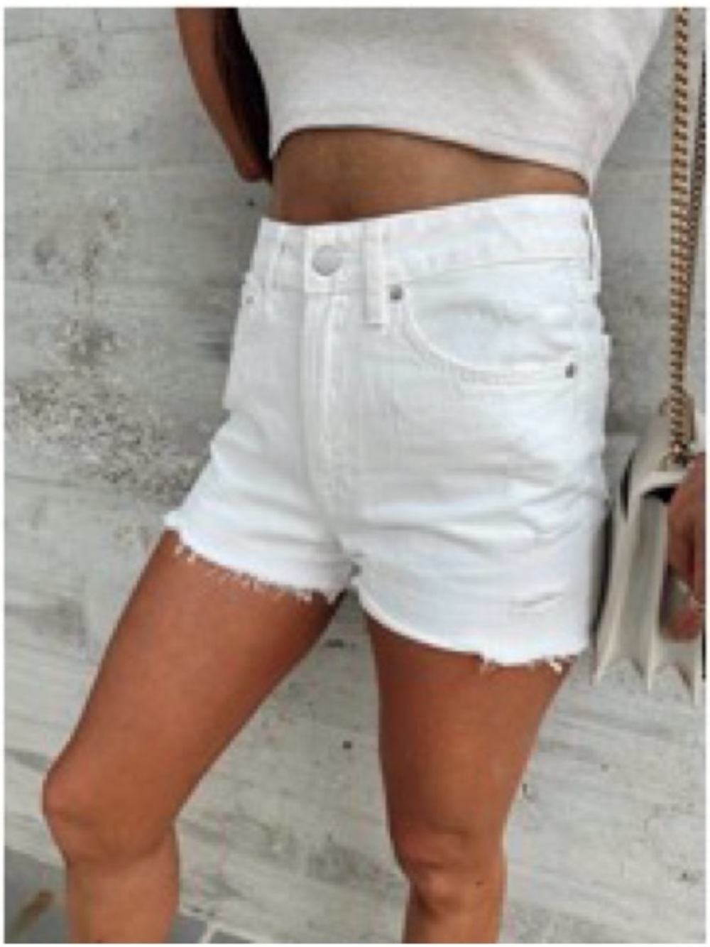 These three boutique white denim shorts- size medium